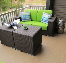Duradek Vinyl Decking on porches, patio and decks